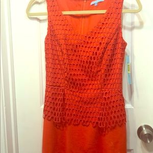 Antonio Melani peplum dress with modern lace